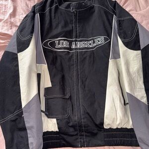 Fashion Nova Black and White Los Angeles Varsity Jacket